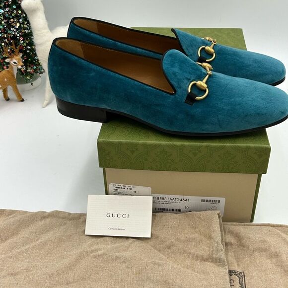 Men’s Gucci horse bit velvet loafers size 10 made in Italy - Picture 4 of 10